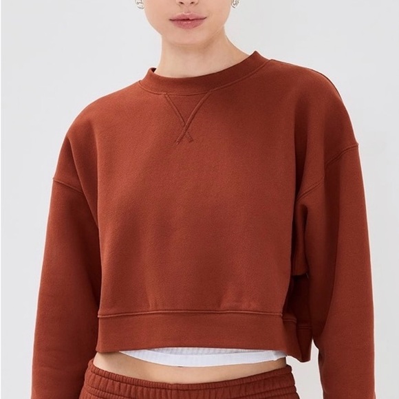 Reformation Grace Cropped Sweatshirt brown - Picture 2 of 5